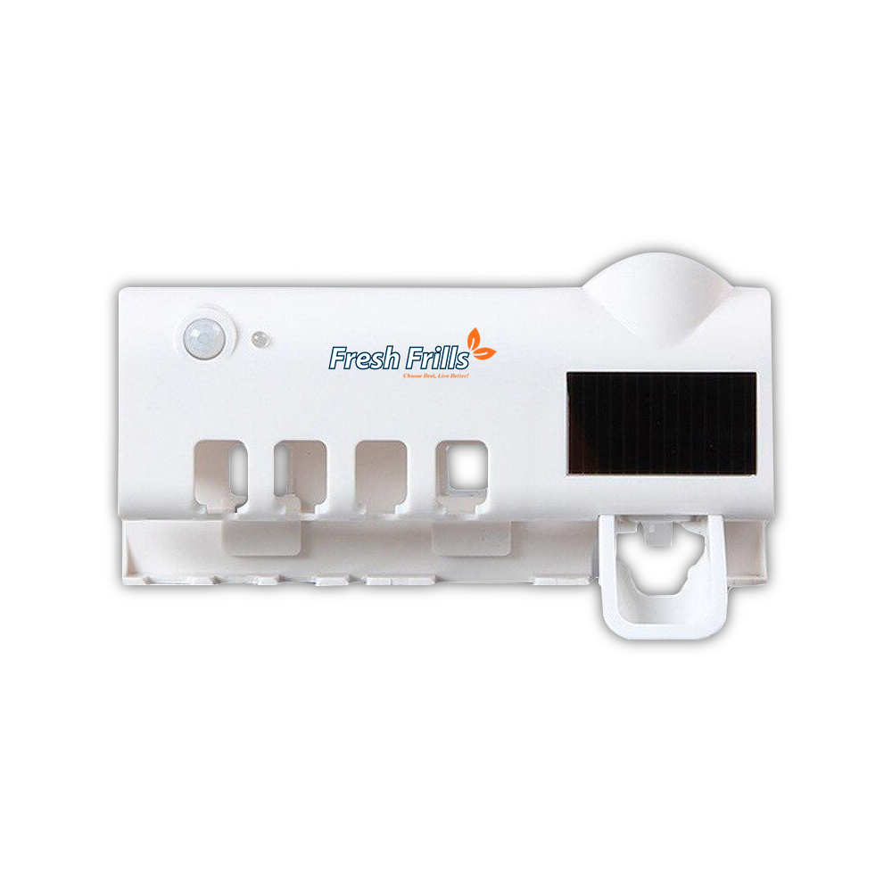 Solar Charging Infrared Toothbrush Sterilizer with Automatic Toothpaste Dispenser Magnetic Suction Cup - Image 2