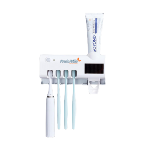 Solar Charging Infrared Toothbrush Sterilizer with Automatic Toothpaste Dispenser Magnetic Suction Cup