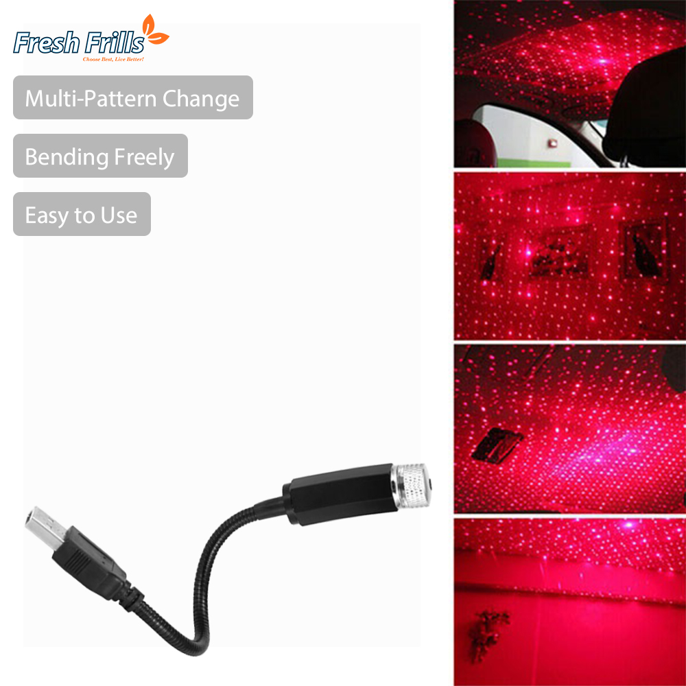 Car Roof Star Light Interior LED Starry Laser Atmosphere Ambient Projector USB Auto Decoration Night Home Decor Galaxy Lights - Image 4